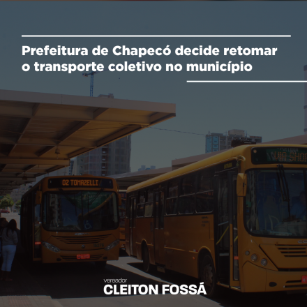 Cleiton Foss A partir desta segunda-feira, 22, o transporte coletivo urbano volta a sua atuação em caráter especial, no município de Chapecó. A decisão foi tomada em conjunto, segundo a Prefeitura...